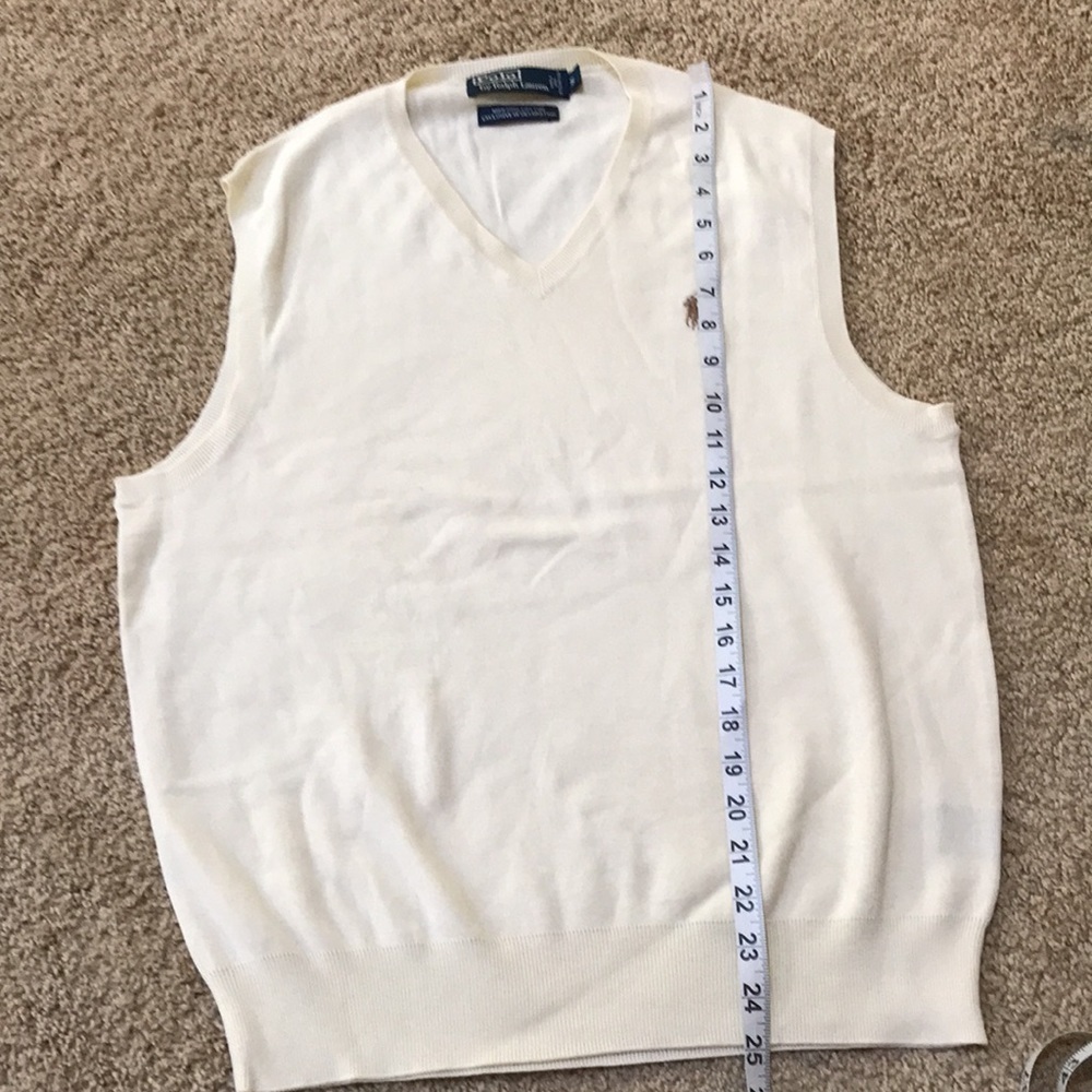 Polo Ralph Lauren mens small cream cotton vest . - Picture 4 of 6